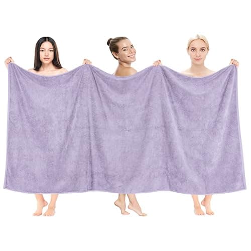 Cotton Paradise 100% Cotton 40x80 Oversized Bath Sheet, Extra Large Turkish Bath Towels for Bathroom, Lilac Bathsheet - Image 1