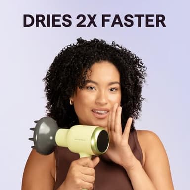 Wavytalk Hair Dryer with Diffuser, Blown Away Ionic Hair Dryer for Curly Hair with Comb, 1875W Fast Drying Blow Dryer with Ceramic Technology, 3 Attachments for All Hair Types, Light and Quiet, Green - Image 2
