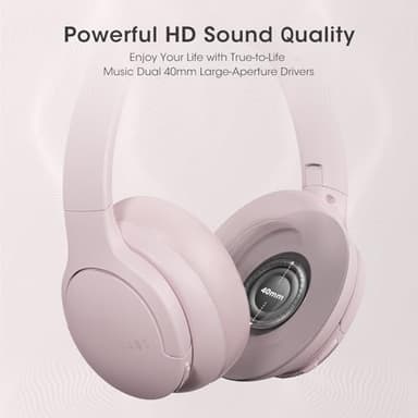 DOQAUS Upgrade Bluetooth Headphones Over Ear, 90H Playtime BT 5.3 Wireless Headphone EQ Modes, Built-in HD Mic, HiFi Stereo Sound, Deep Bass, Memory Foam Cups for Phone/PC&Travel/Gym/Workout - Image 6