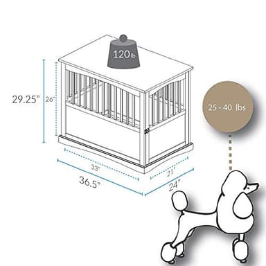 Casual Home Wooden Large Pet Crate, End Table, Espresso, 24 x 36.5 x 29.5 in - Image 4