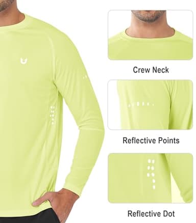 NORTHYARD Men's Sun Protection UPF 50+ Shirts Long Sleeve Swim Rash Guard Shirt Workout Running Athletic Gym UV Fish Hiking LEMONYELLOW 3XL - Image 4