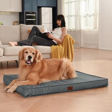 Tail Stories Outdoor Extra Large Dog Bed, Waterproof Dog Bed for Large Dogs, Egg Crate Foam XL Pet Bed with Removable Washable Oxford Cooling Cover, Grey - Image 5