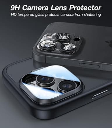 VOFATA [Upgraded] for iPhone 16 Pro Case with Camera Cover Stand [Fit for MagSafe][9H Camera Lens Protector] Mil-Grade Protection Translucent Matte Magnetic iPhone 16 Pro Phone Case, Black - Image 2