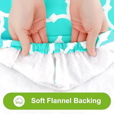 Smiry Rectangle Picnic Table Cover, Waterproof Elastic Fitted Camping Tablecloths for 4 Foot Tables, Wipeable Flannel Backed Vinyl Tablecloth Protector for Indoor, Outdoor (Teal, 24x48 Inches) - Image 6