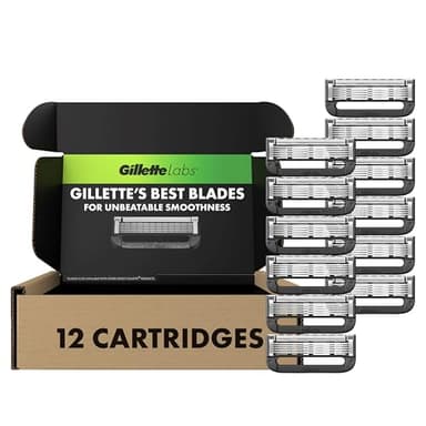 GilletteLabs Razor Blade Refills, 12ct Razor Cartridges, Razor Refills for Men Compatible with GilletteLabs Exfoliating Bar Razor and Heated Razor - Image 1