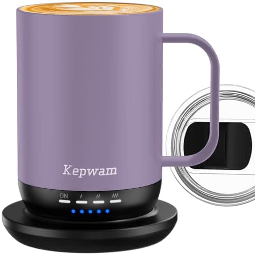 Kepwam Self Heating Coffee Mug 16oz - Fast Heating & Ultra Long-Lasting Battery Life, Heated Coffee Mug Up to 149℉ - Touch & App Controlled Coffee Mug, Birthday Gifts for Women and Men - Image 1