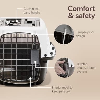 Petmate Dog Crates for Small Dogs & Cat Carriers, Two-Door Plastic Pet Kennel, Top & Front Loading, Made in USA, 19", White - Image 4