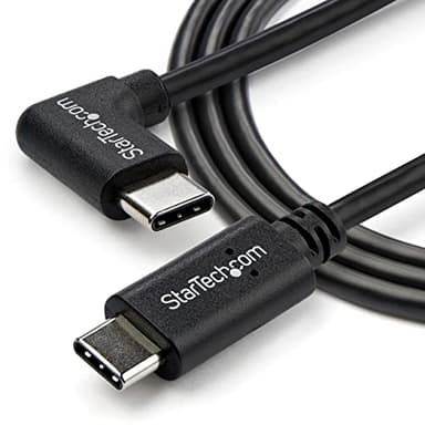 StarTech.com Right Angle USB-C Cable - 1m / 3 ft - Reversible - M/M - USB Type C Cable - USB-C Charge Cable - USB C to USB C Cable (USB2CC1MR), Black - Image 4