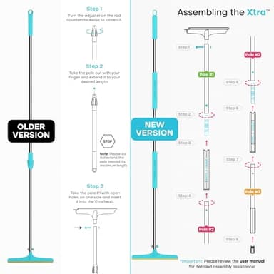 Uproot Cleaner Xtra Pet Hair Removal Tool: Reusable Carpet Rake with Telescopic 60" Handle - As Powerful as Uproot Cleaner Pro Pet Hair Remover, but Made for Carpets, Curtains - Don't Bend Don't Kneel - Image 3