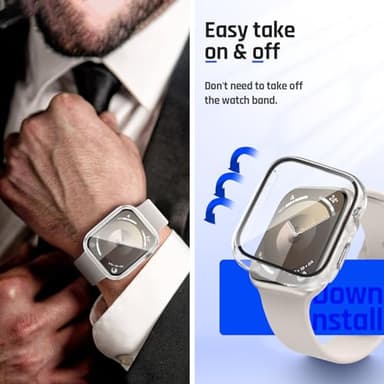 Goton Waterproof Case Compatible for Apple Watch Screen Protector Series 6/5/4, SE 3/2/1 40mm, Hard Bumper with Tempered Glass for iWatch Cover 40 mm - Image 7