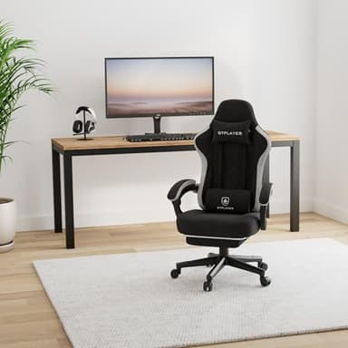 GTPLAYER Gaming Chair, Computer Office Chair with Pocket Spring Cushion, Linkage Armrests and Footrest, High Back Ergonomic Computer Chair with Lumbar Support Task Chair with Footrest - Image 2