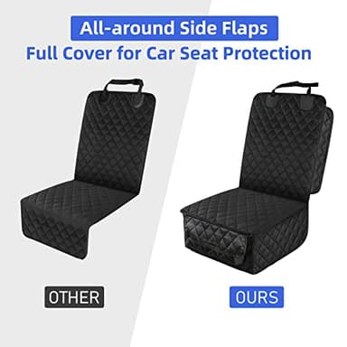PETICON Front Seat Cover 2 Pack, Full Protection Dog Car Seat Cover with Side Flaps, Nonslip Scratchproof Captain Chair Seat Cover Fits for Cars, Trucks, SUVs, Jeep, Black - Image 3