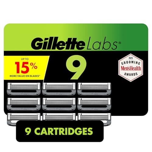GilletteLabs Razor Blade Refills, Ultimate Precision Trimmer, 5 Bladed Refills, Compatible with Exfoliating Bar and Heated Razors, 9 Count - Image 1