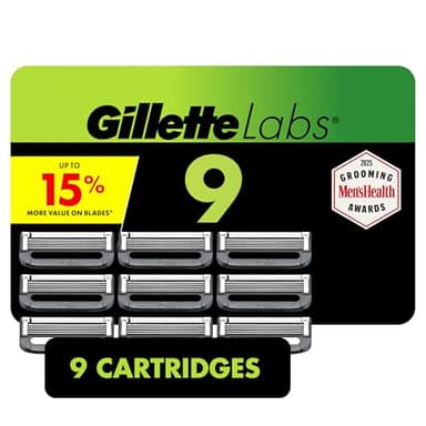 GilletteLabs Razor Blade Refills, Ultimate Precision Trimmer, 5 Bladed Refills, Compatible with Exfoliating Bar and Heated Razors, 9 Count - Image 1