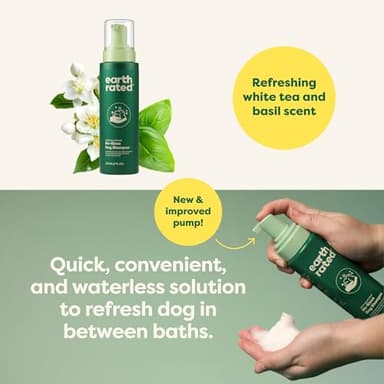 Earth Rated Waterless Dog Shampoo & Conditioner, Convenient No-Rinse Wash for Cleaning, Conditioning & Detangling, for All Coat Types, Refreshing White Tea and Basil Scent, 7 oz - Image 4