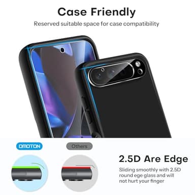 OMOTON 3+2 Pack for Google Pixel 9 Pro XL Screen Protector 6.8 Inch, 3 Tempered Glass Film & 2 Camera Lens Protector, Bubble-free, HD Clear, Not for 9 Pro/ 9 - Image 5