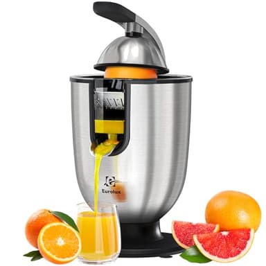Eurolux Premium Electric Orange Juicer | Stainless Steel Citrus Squeezer With New Ultra-Powerful Motor and Soft Grip Handle for Effortless Juicing, Auto Shutoff, Dishwasher-safe Parts, Pulp Control - Image 9