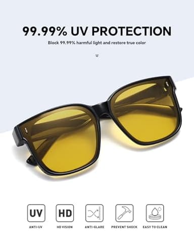 MEETSUN Oversized Fit Over Glasses Sunglasses for Women Trendy Large Square Polarized Sun Glasses for Driving Night Vision - Image 2