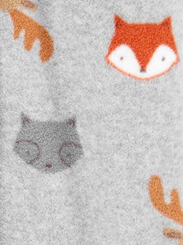 Simple Joys by Carter's Baby Boys' 2-Pack Fleece Footed Sleep and Play, Grey Forest Animals/Olive Tiger, 6-9 Months - Image 2