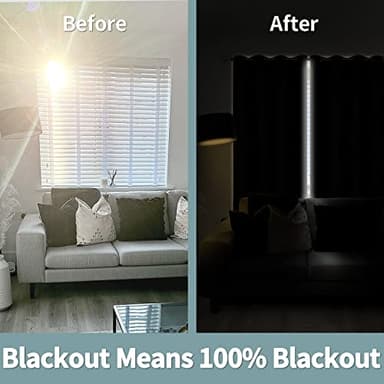 BGment Black Blackout Curtains 95 Inches Long 2 Panels Set for Living Room, Thermal Insulated 100% Light Blocking Curtains & Drapes, Grommet Soundproof Curtains for Bedroom Window, Each 52 Wide - Image 4