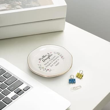 WANDER PRINTS Mothers Day Gifts For Mother - Ceramic Ring Dish Jewelry Tray for Mom - Mothers Daughters Never Truly Apart - Valentines Day Christmas Birthday Gifts for Mom from Daughter Son - Image 9