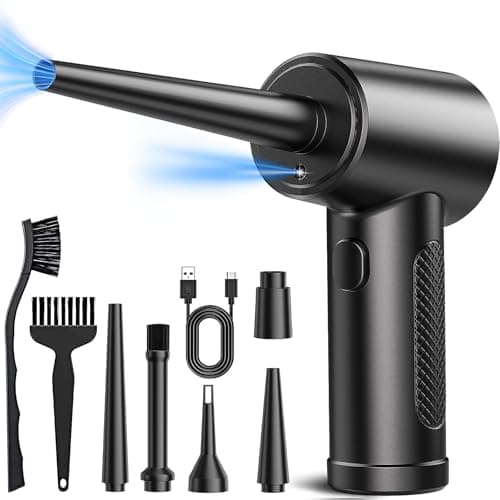 Compressed Air Duster, 3 Gear to 51000RPM Cordless Electric Air Duster, 6000mAh Rechargeable Air Blower with LED Light for Laptop Computer Camera Keyboard Cleaning Dust Hair Replace Compressed Air Can