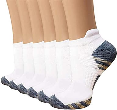 Copper Plantar Fasciitis Running Compression Socks for Men & Women –6 Pairs Arch Support Ankle Socks for Athletic&Travel - Image 1