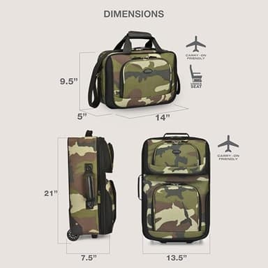 U.S. Traveler Rio Carry-on Luggage, Lightweight Softside Suitcase, Rolling 20" Carry On Luggage - Image 5