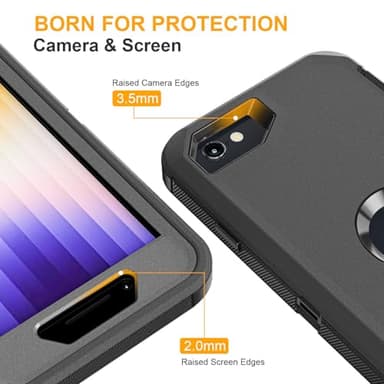 jaroco for iPhone SE Case 2022/2020/3rd/2rd,iPhone 8/7 case [Shockproof] [Dropproof] [Military Grade Drop Tested] with Non-Slip Removable Heavy Duty Full Body Phone Case-Black - Image 3