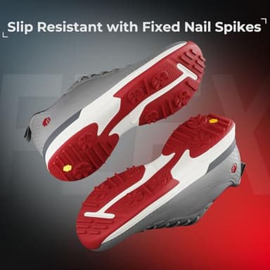 FitVille Wide Golf Shoes Men Professional Outdoor Water Resistant Golf Shoes for Course with Spikes(Dark Grey, 10 Wide) - Image 2