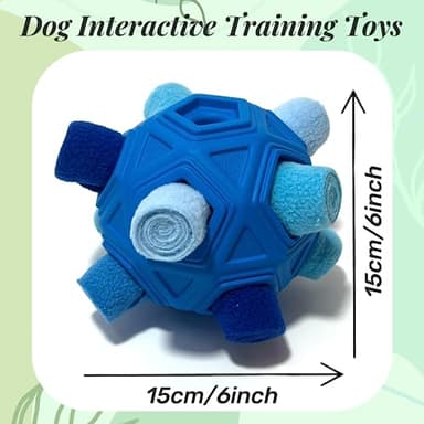 CIIVURR Snuffle Ball for Dog Toys Unbreakable Upgrade Ball Interactive Toy Foraging Snuffle Mat Puppy Treat Dispenser Slow Feeder Dog Puzzle Toys for Small, Medium, Large Pets (Blue) - Image 4