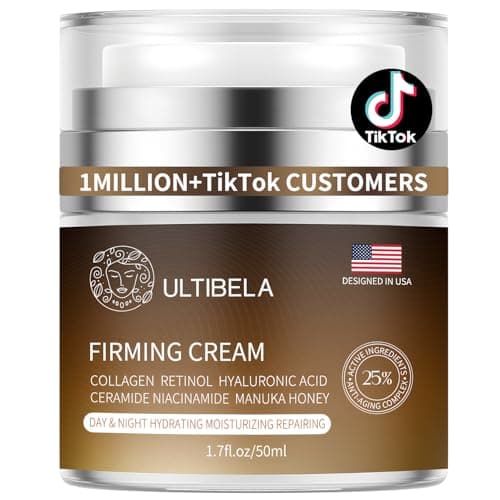 ULTIBELA Tighten and Lift Neck Cream, Deep Hydration Neck Firming Cream with Retinol, Collagen & Honey Anti-Aging & Wrinkle Moisturizer for Face, Neck & Décolleté Women & Men 1.7 Fl Oz - Image 1