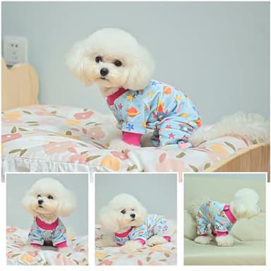BEAUTYZOO Dog Pajamas Large Sized Dog, Summer Doggie Pajamas for Boy Girl, Soft Strechy Cotton Puppy Pjs Jammies Onesies for Men Women, Pet Jumpsuit Body Suit Cat Apparel Clothes, Blue L - Image 6