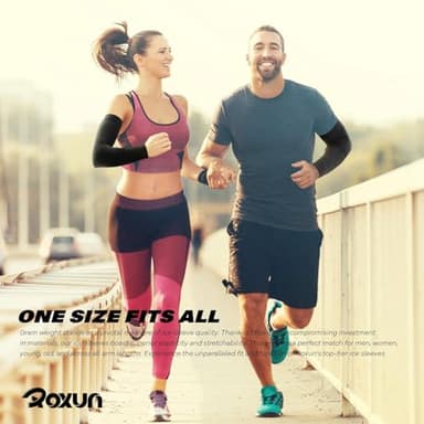 ROXUN 4 Pairs Arm Sleeves, Cooling UV Sun Protection Sports Compression for Men/Women 4 Black - Image 6