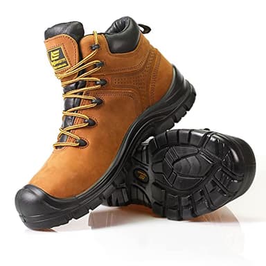 AEGISWARM Steel Toe Work Boots for Men Waterproof Durable Crazy-Horse Non Slip Industrial and Construction Safety Footwear Mens Work Boots (13) - Image 6