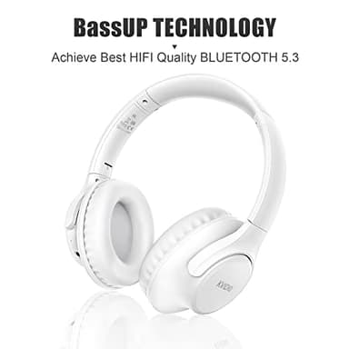 KVIDIO Bluetooth Headphones Over Ear, 65 Hours Playtime Wireless Headphones with Microphone, Foldable Lightweight Headset with Deep Bass, HiFi Stereo Sound Low Latency for Laptop PC Cellphone - Image 5