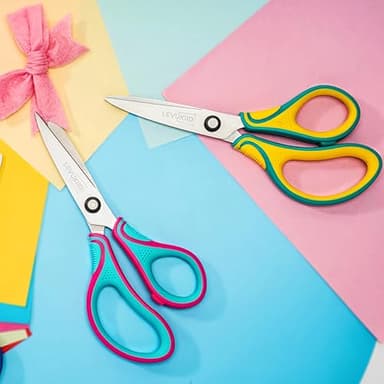 6.5-Inch Kids Scissors for Ages 8-12,pointed tip child scissors, Three Color Handles, Craft Cutting Tool - Image 3