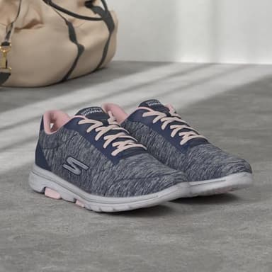Skechers Women's Go Walk 5 True Sneaker, Navy/Pink, 6.5 - Image 2
