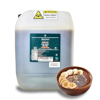 BLUE GREEN ORGANICS, Agave syrup, Agave, Gluten Free, Organic, Sweetener, coffees, pancakes or any baked good, Family-friendly, For restaurants, Sugar substitute, Raw, 57.3 Lb - Image 1