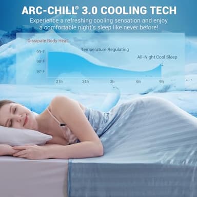 Elegear Revolutionary Cooling Blanket King, Absorbs Heat to Keep Body Cool for Night Sweats, Double Sided Arc-Chill3.0 Cooling Fiber Q-Max>0.5, Lightweight Summer Cold Blankets for Sleeping 90“ x 108” - Image 2