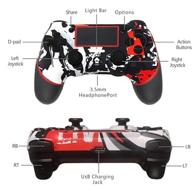 SZYUYU Wireless Controller for Ps4 Romote Compatible with Ps4/Slim/Pro/Windows PC, Controller for Ps4 with 3.5mm Audio Jack, Touch Pad,Six Axis Motion Control, Charging Cable (Flame White) - Image 4