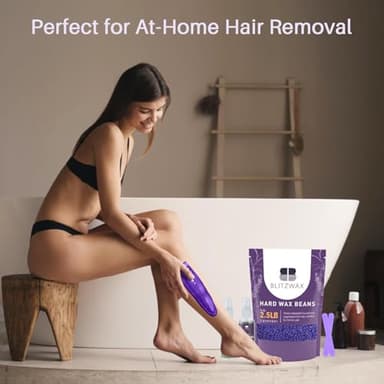 BLITZWAX 2.5lbs Hard Wax Beads for Hair Removal Lavender Waxing Beans for Sensitive Skin, Face, Eyebrows, Brazilian, Legs and Bikini - with 2 Silicone Sticks and 2 Wax Oils for Home and Salon Use - Image 9