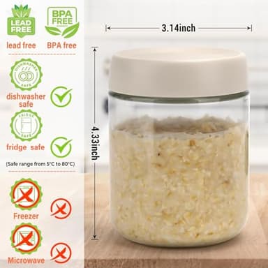 EONJOE 6-Pack 16oz Glass Jars with Lids for Food Storage Meal Prep Airtight - Image 6