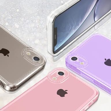 ZTOFERA Designed for iPhone XR 6.1 inch,Cute Clear Case for Women Girls,Sparkly Glitter Bling Flexible Soft TPU Silicone Bumper Protective Cover for iPhone XR,Gray - Image 4