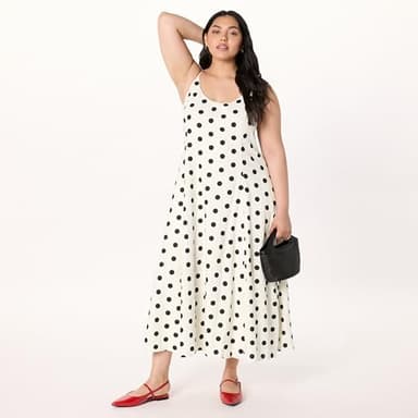The Drop Women’s Luna Scoop Neck Linen Maxi Dress, Whisper White/Black Polka Dot, M - Image 7