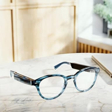 Amazon Echo Frames, an Alexa device (newest model), Smart glasses with Alexa, Round frames in Blue Tortoise with blue light filtering lenses - Image 9