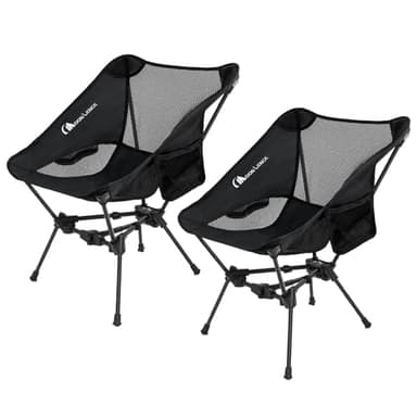 MOON LENCE 2 Pack Portable Camping Chairs Backpacking Chair - The 4th Generation Ultralight Folding Chair - Compact, Lightweight Foldable Chairs for Hiking Mountaineering, Beach - Image 1