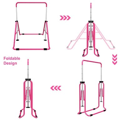 Tepemccu Expandable Gymnastics Bars, Adjustable Height Gymnastic Horizontal Bars, Children Folding Training Bar for Kids - Image 7