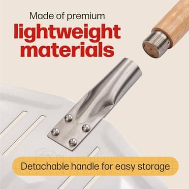 Hans Grill Pizza Peel PRO | Made for XL Pizza 12 inch + | Professional Restaurant Grade Perforated Metal Non-Stick Paddle for launching, turning and retrieving pizzas - Image 6