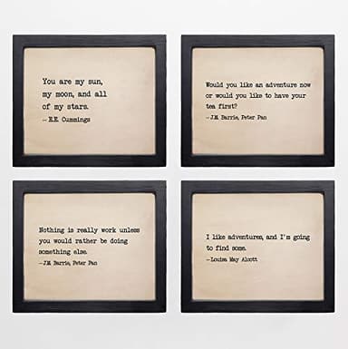 Famous Poetry - J.M. Barrie, E.E. Cummings, Louisa May Alcott, Motivational Wall Art, This Poetic Collage Inspired Wall Print Is For Home Decor, Kids Bedroom Decor, Studio Decor, Unframed - 8 x 10 - Image 2